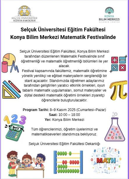 Selçuk Üniversitesi Eğitim Fakültesi, Konya Bilim Merkezi Matematik Festivalinde